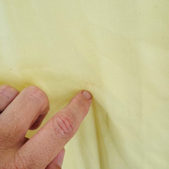 Vintage Hand Embroidered Yellow Midi Dress Boho Floral Print V-Neck Size L - Picture 7 of 9